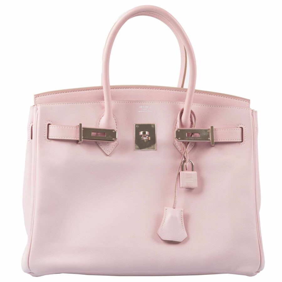 HermesBirkin 30 Rose Dragee Swift Palladium Hardware | Studio Nafay
