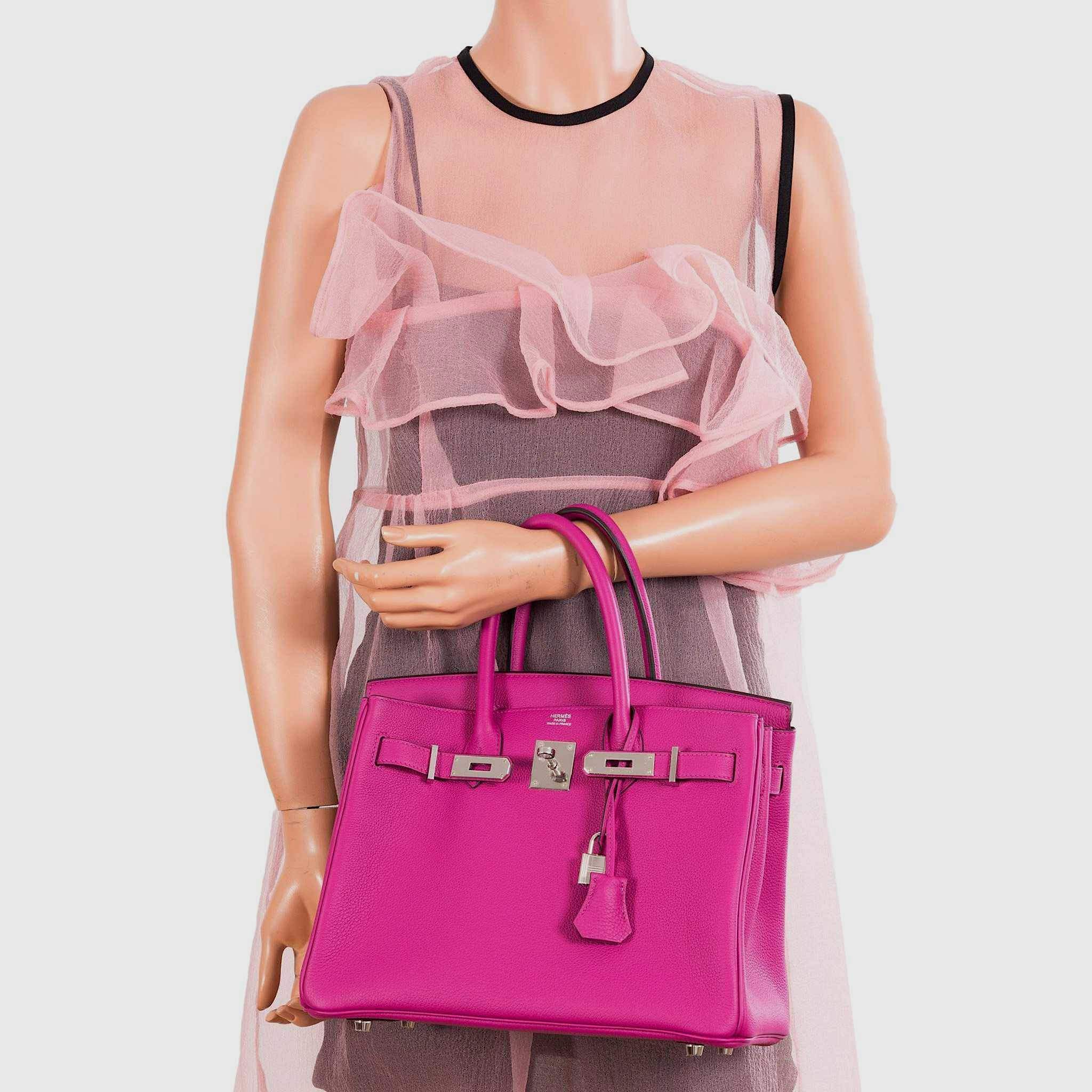 HermesBirkin 30 Rose Pourpre Togo Palladium Hardware -, Y