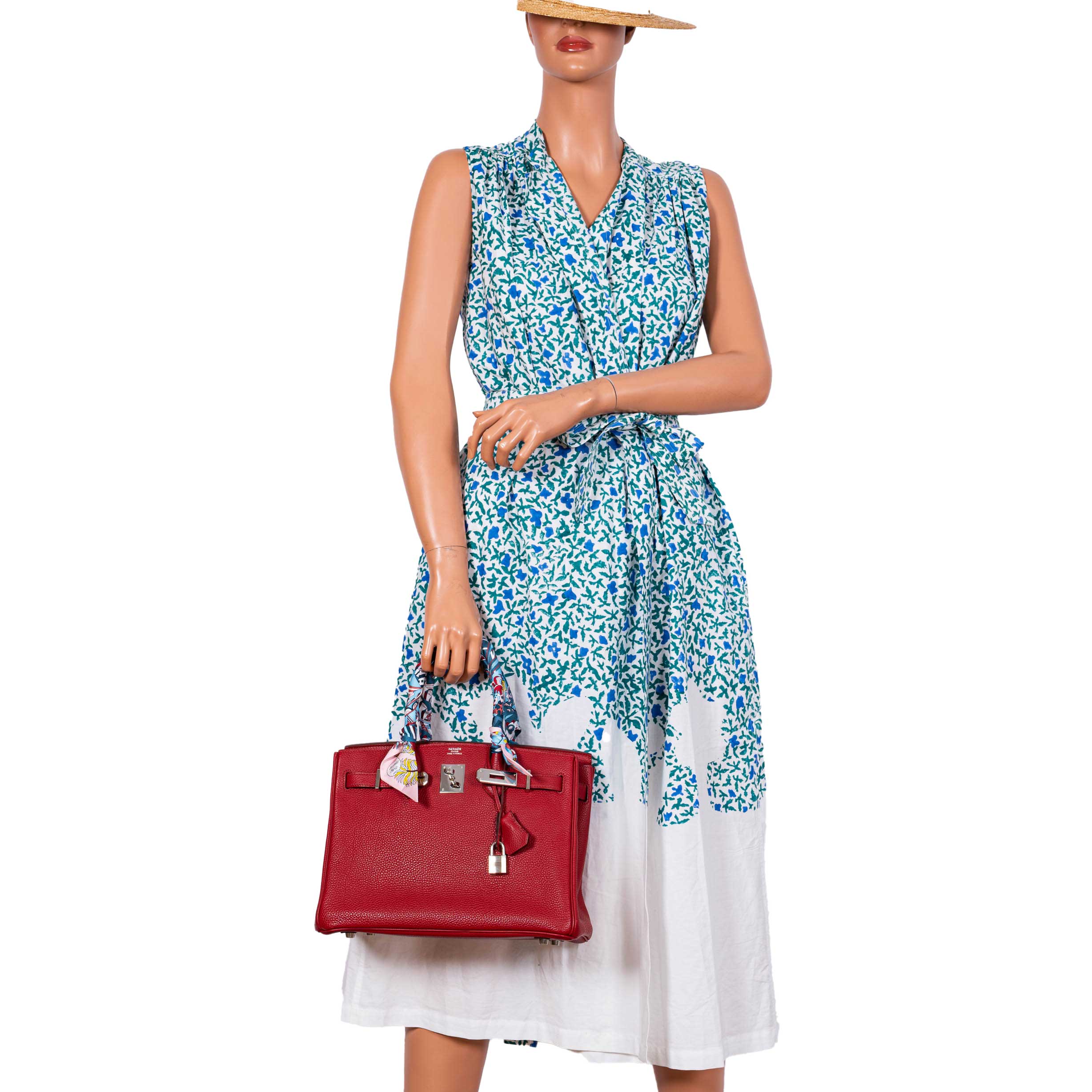 HermesBirkin 30 Rouge Garance Togo with Palladium Hardware -, K Square