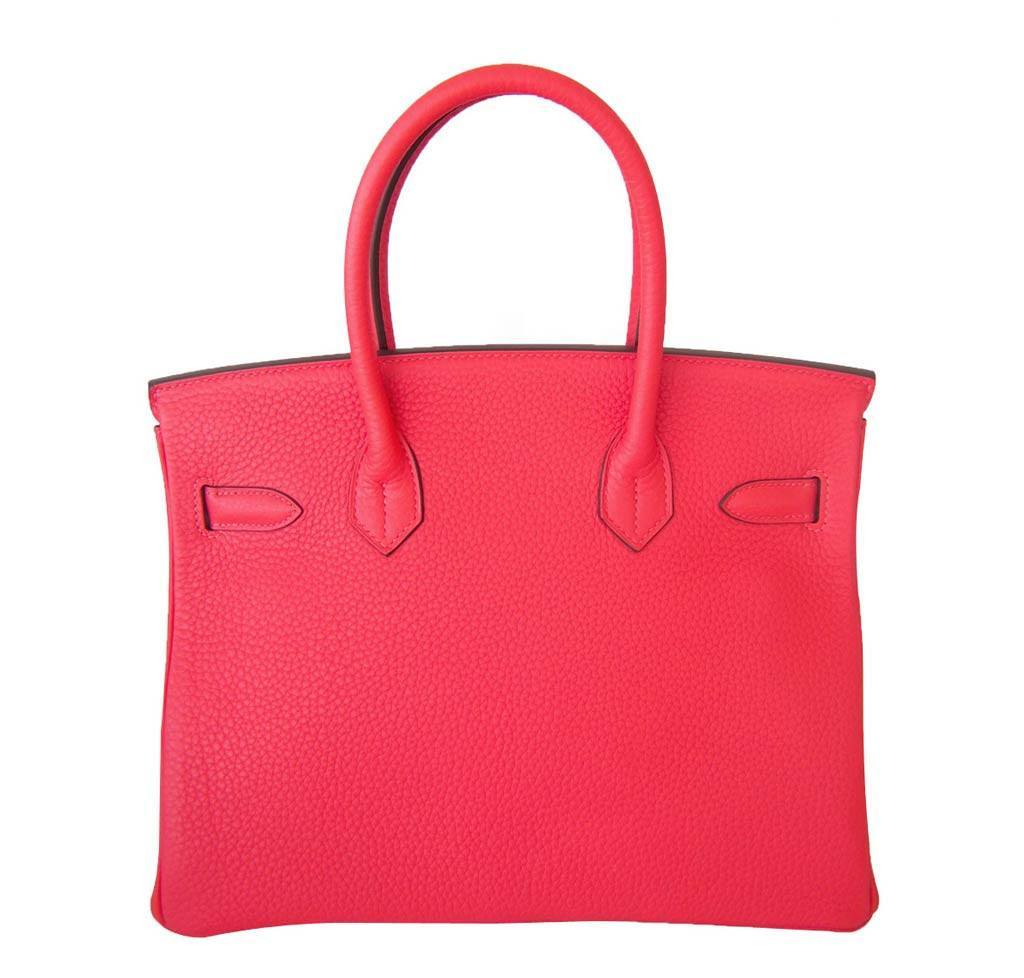 HermesBirkin 30 Rouge Pivoine Clemence Bag