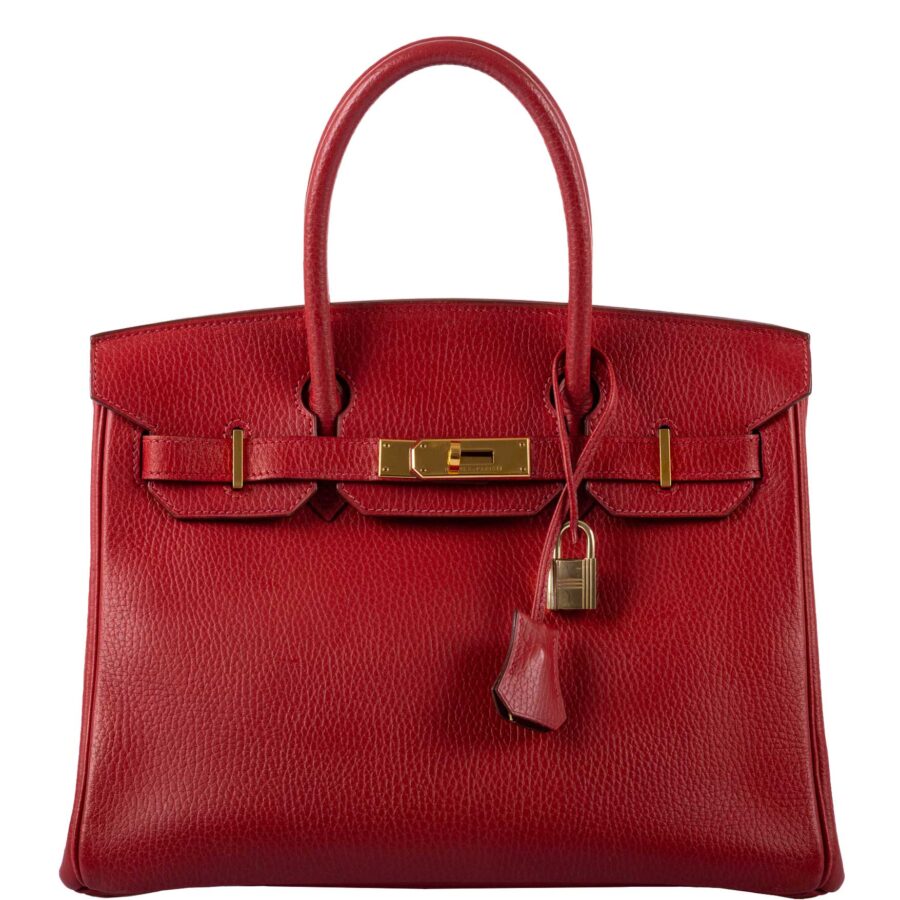 HermesBirkin 30 Rouge Vif Ardennes Gold Hardware - Square E | Studio Nafay