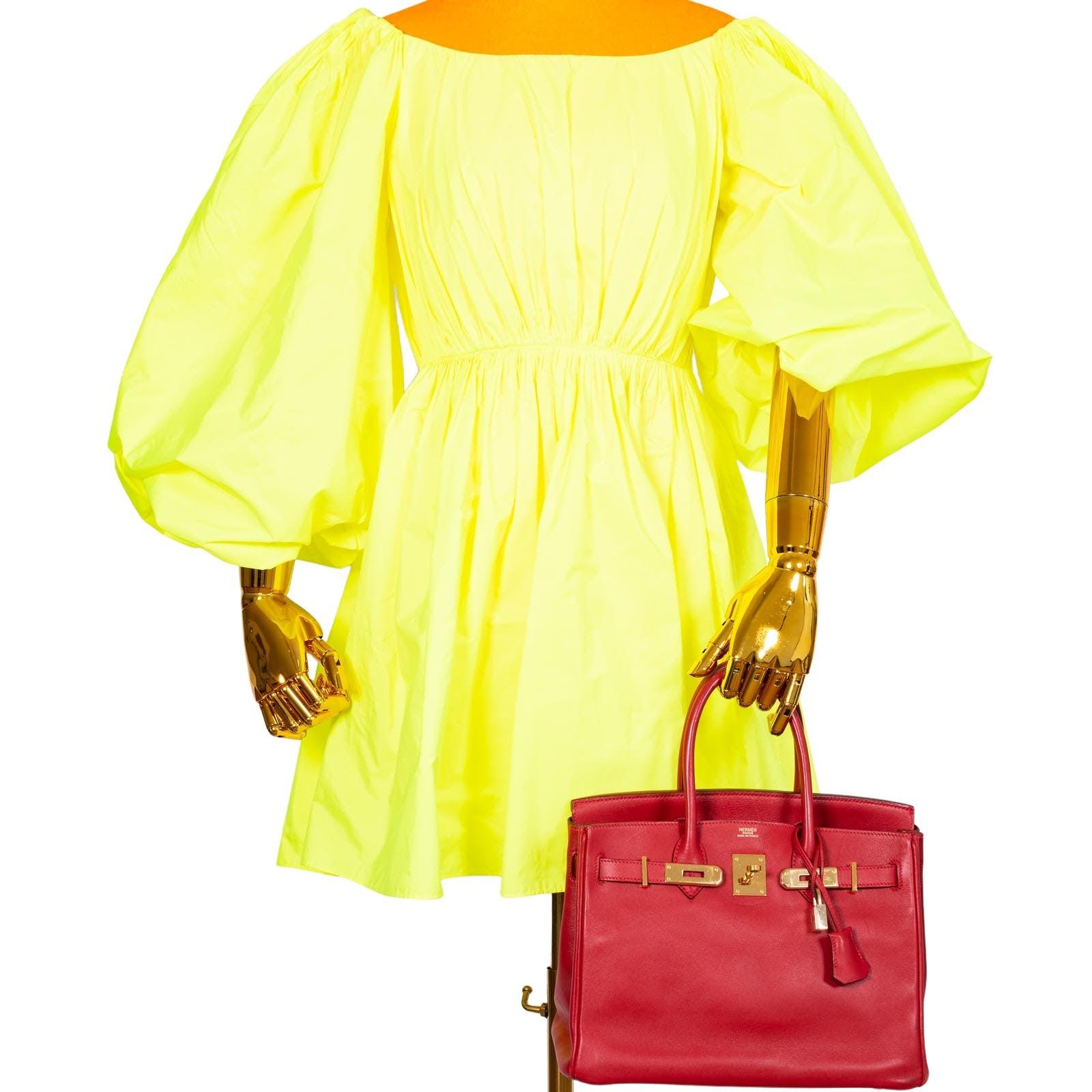HermesBirkin 30 Rouge Vif Swift with Gold Hardware