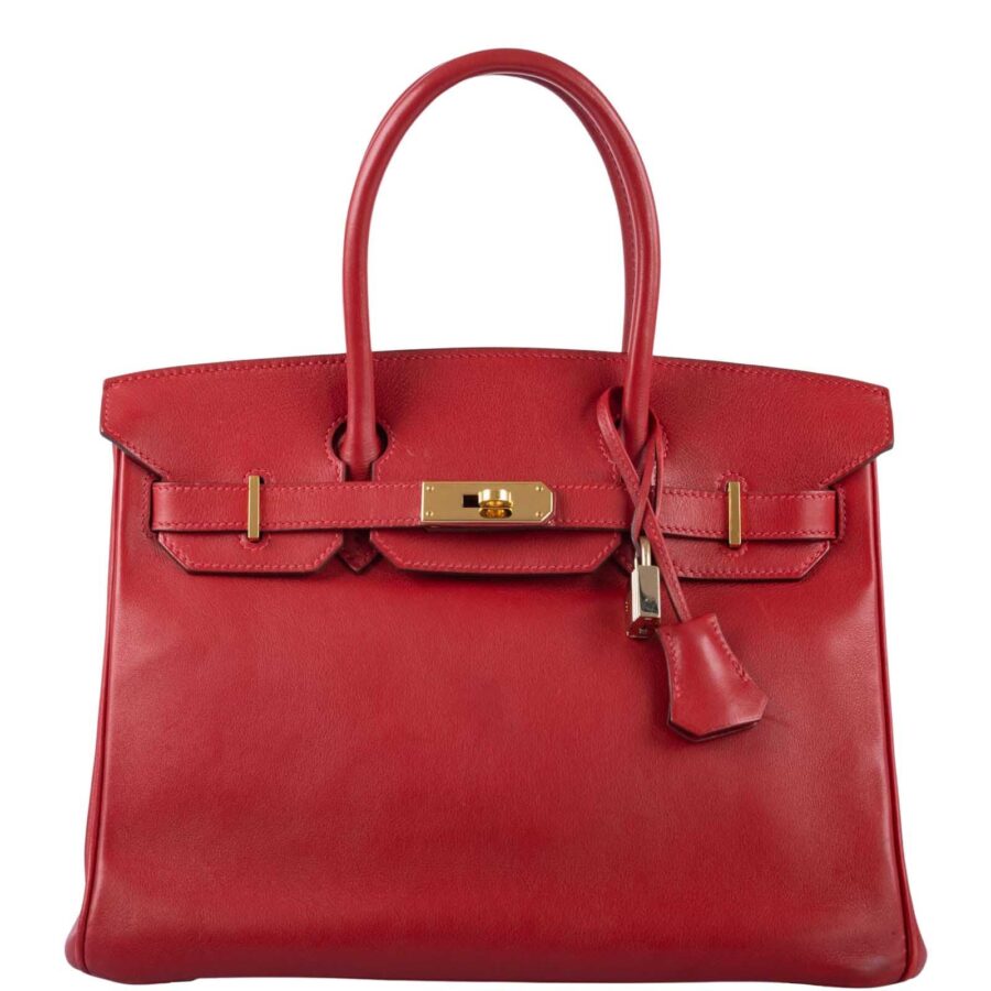 HermesBirkin 30 Rouge Vif Swift with Gold Hardware | Studio Nafay