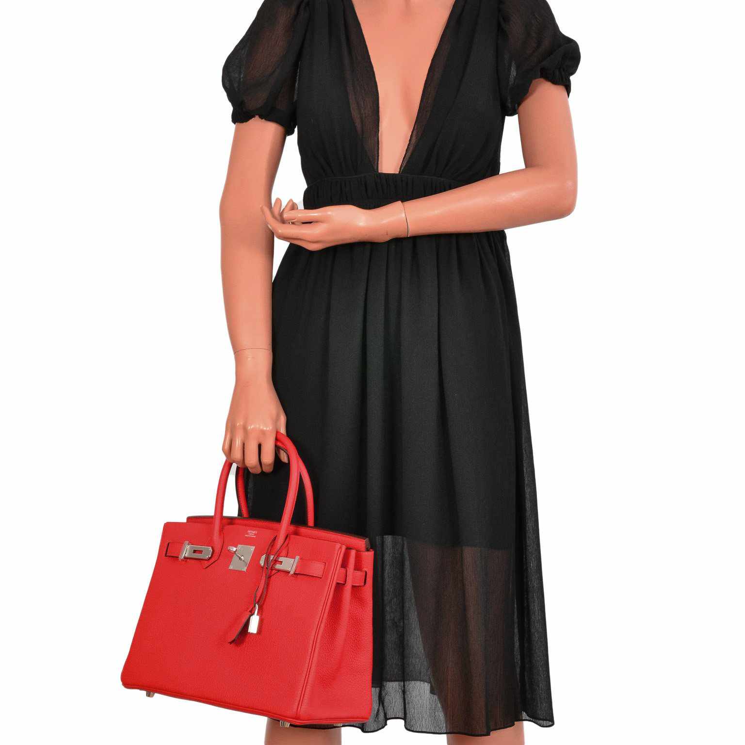 HermesBirkin 30 Rouge de Coeur Togo Palladium Hardware