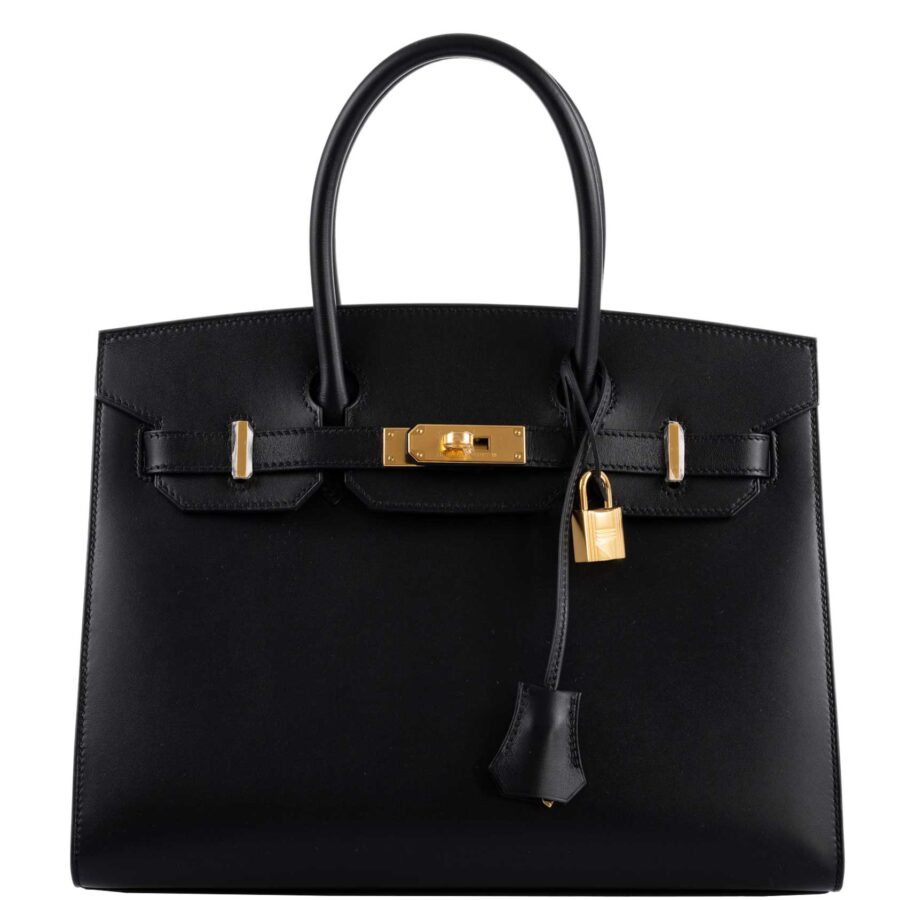 HermesBirkin 30 Sellier Black Veau Monsieur Leather Gold Hardware | Studio Nafay