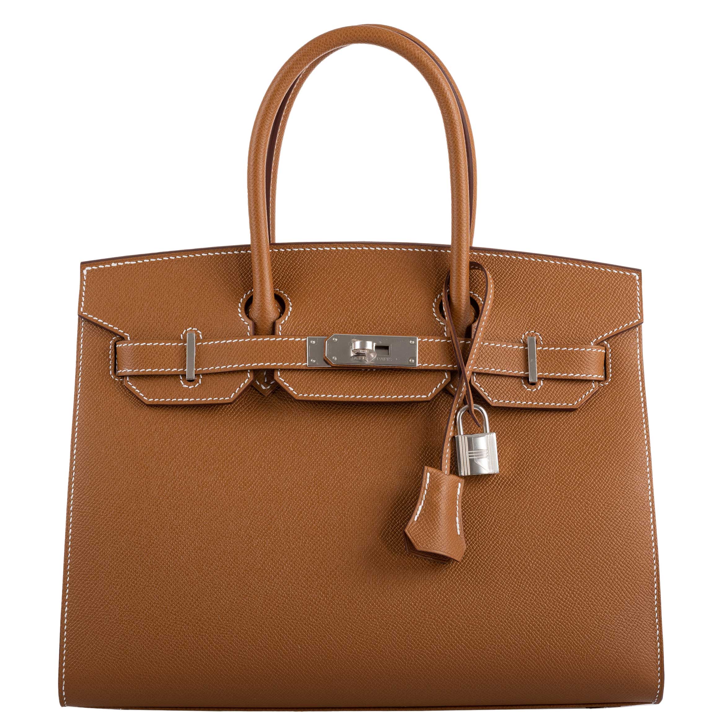 Hermes Birkin 30 Sellier Gold Madame Grain leather Palladium Hardware -, Y