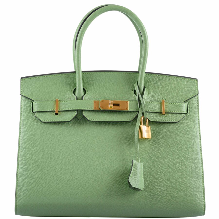 HermesBirkin 30 Sellier Vert Criquet Madame Grain Gold Hardware -, Y | Studio Nafay