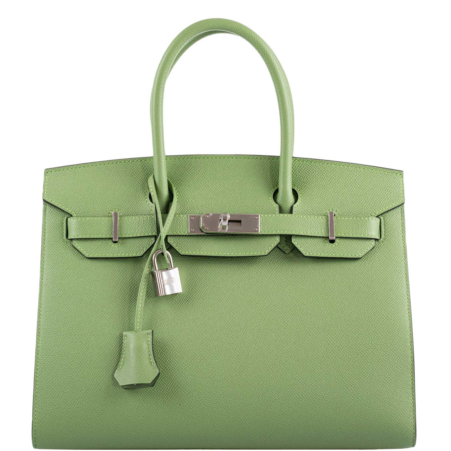 Hermes Birkin 30 Sellier Vert Criquet Madame Grain Palladium Hardware -, Y