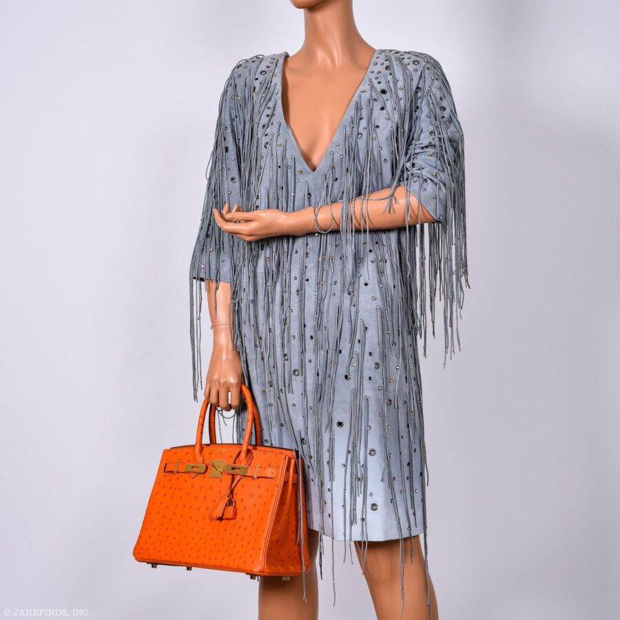 Hermes Birkin 30 Tangerine Ostrich with Gold Hardware -, X | Studio Nafay
