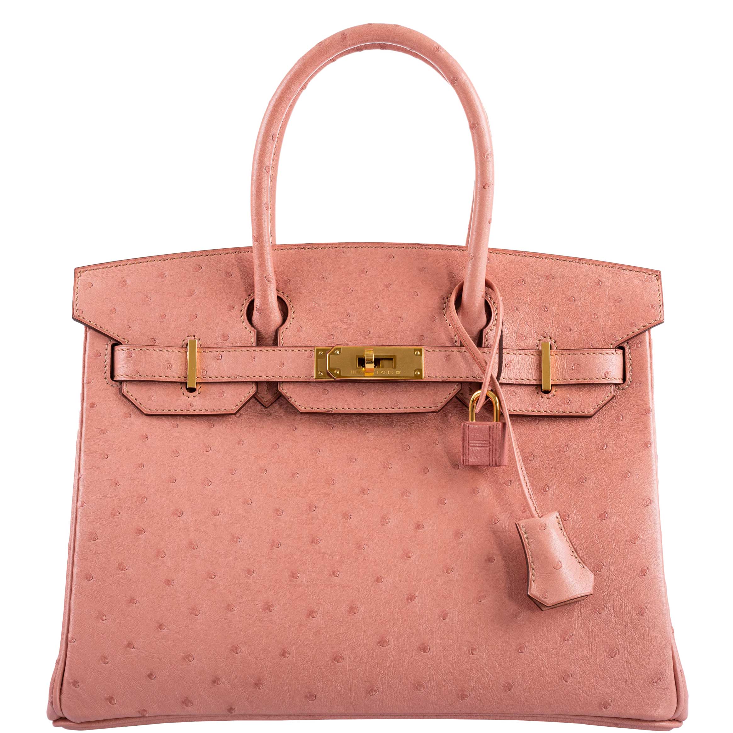 Hermes Birkin 30 Terre Cuite Ostrich Gold Hardware -, Y