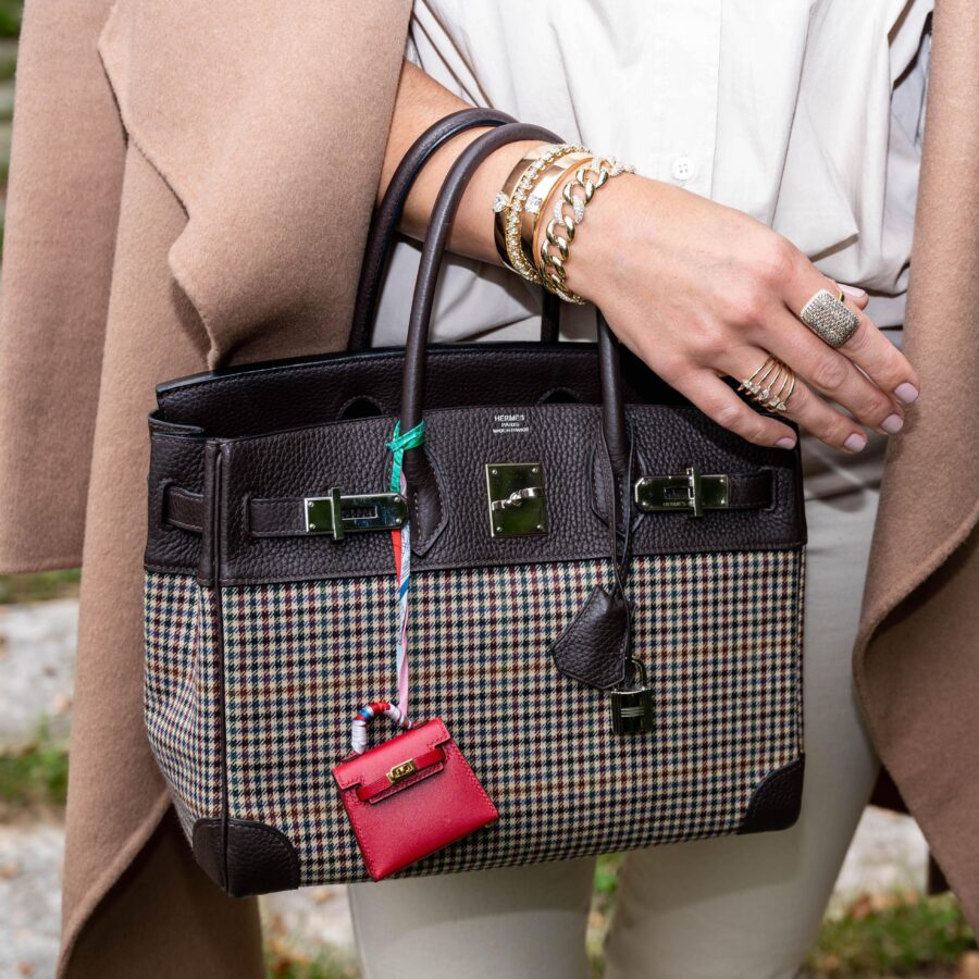 Hermes Birkin 30 Togo And Plaid Wool Lainage Palladium Hardware -, J Square | Studio Nafay