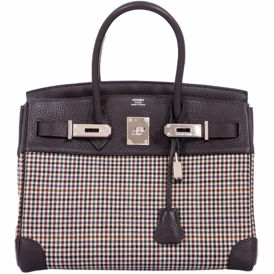 HermesBirkin 30 Togo And Plaid Wool Lainage - Rare Runway Bag | Studio Nafay
