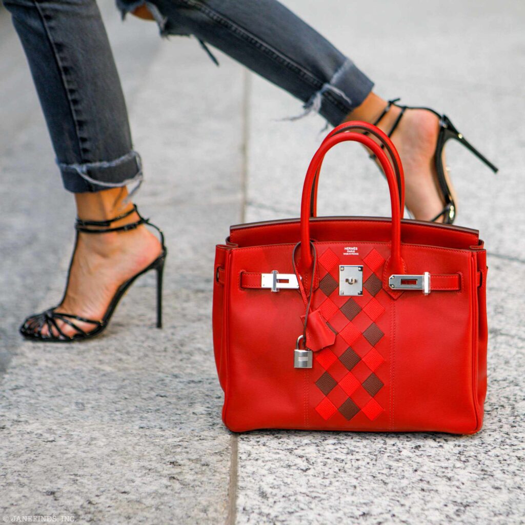 HermesBirkin 30 Tressage Rouge de Coeur Rouge H Swift & Epsom Palladium Hardware - Product Image 2