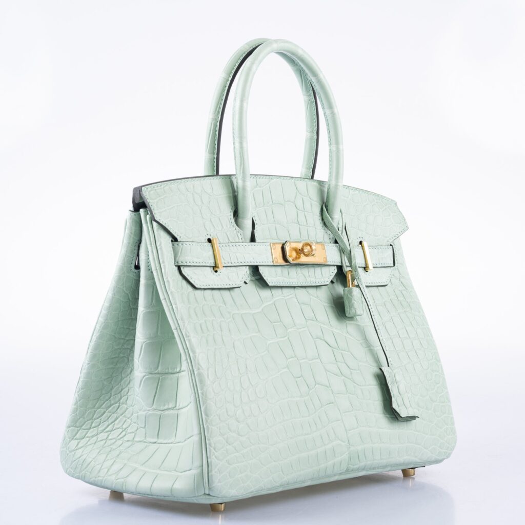 HermesBirkin 30 Vert D’eau Matte Alligator with Gold Hardware - Product Image 2