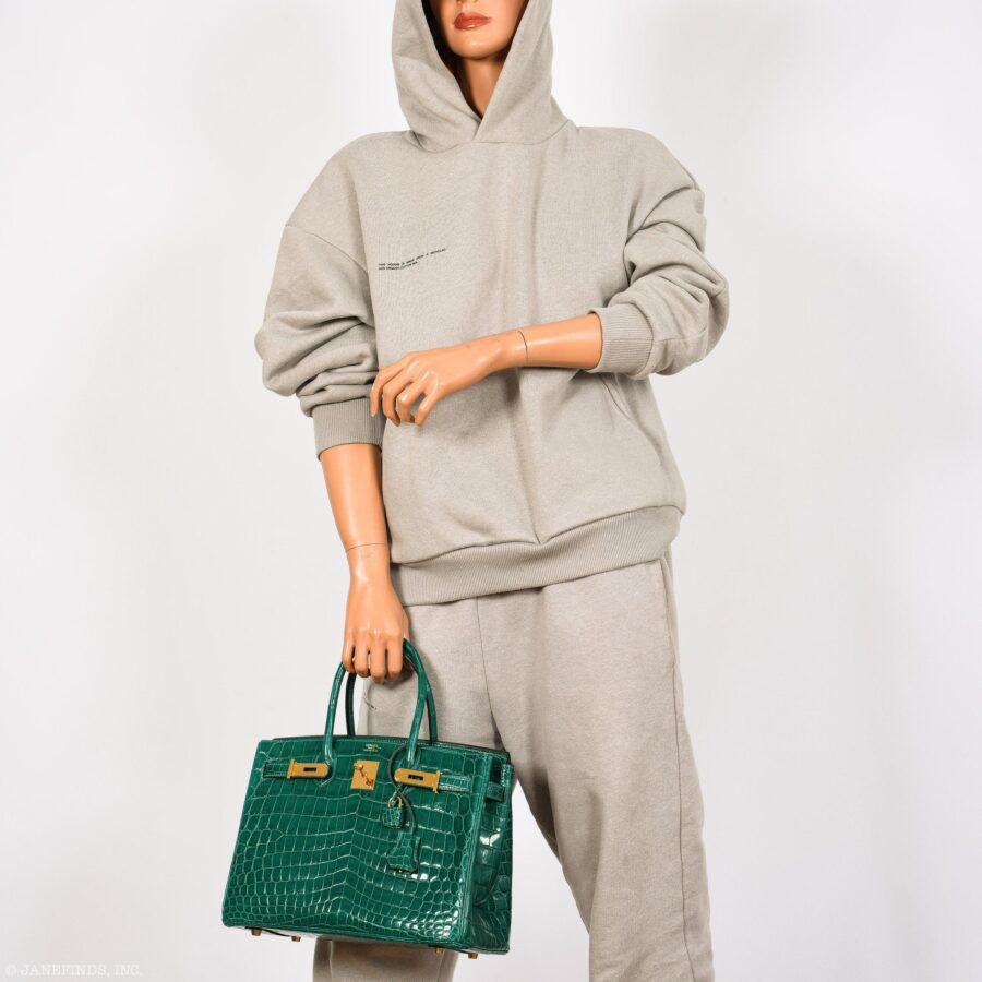 Hermes Birkin 30 Vert Emerald Niloticus Crocodile Gold Hardware -, D | Studio Nafay
