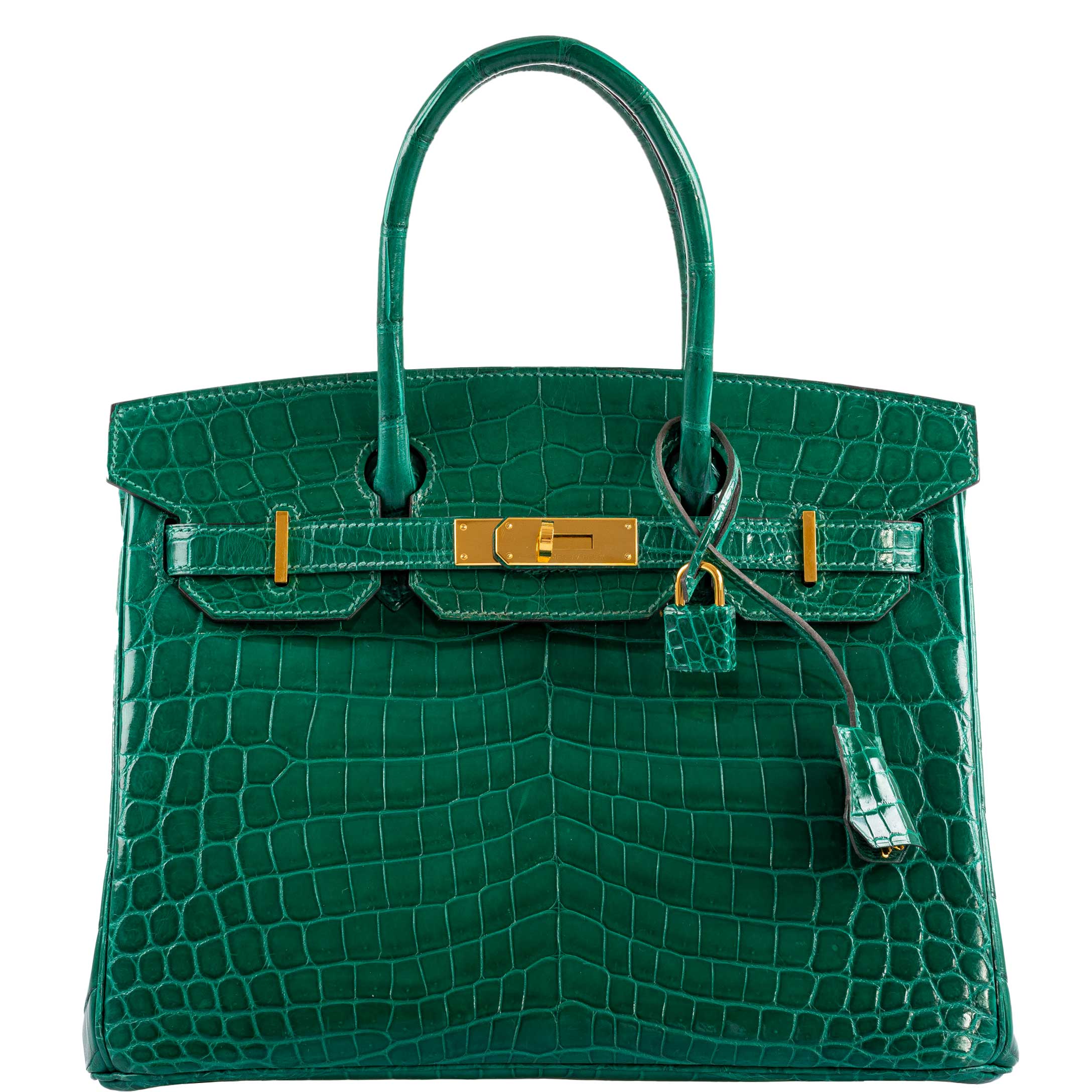 Hermes Birkin 30 Vert Emerald Niloticus Crocodile Gold Hardware -, D