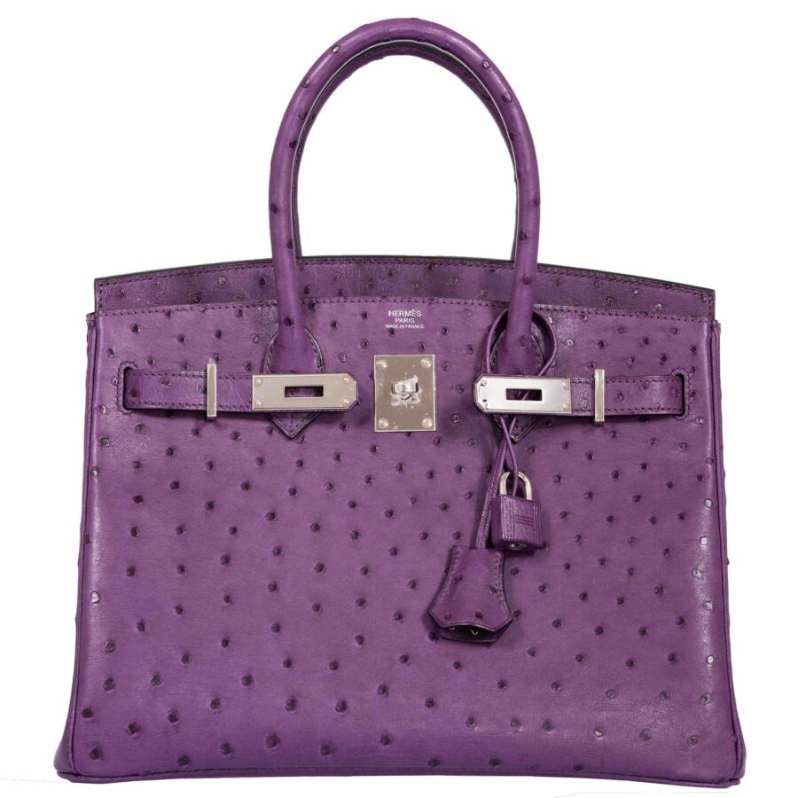 HermesBirkin 30 Violine Ostrich Palladium Hardware | Studio Nafay