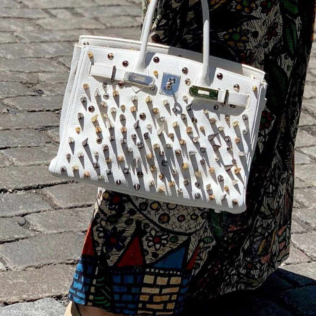 HermesBirkin 30 White Clemence “Warrior Birkin” Palladium Hardware * JaneFinds Custom Shop - Product Image 2
