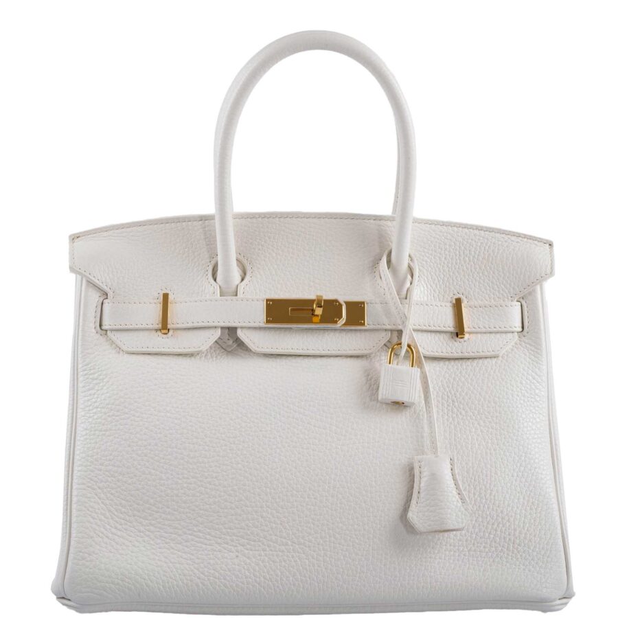 HermesBirkin 30 White Clemence with Gold Hardware -, X | Studio Nafay