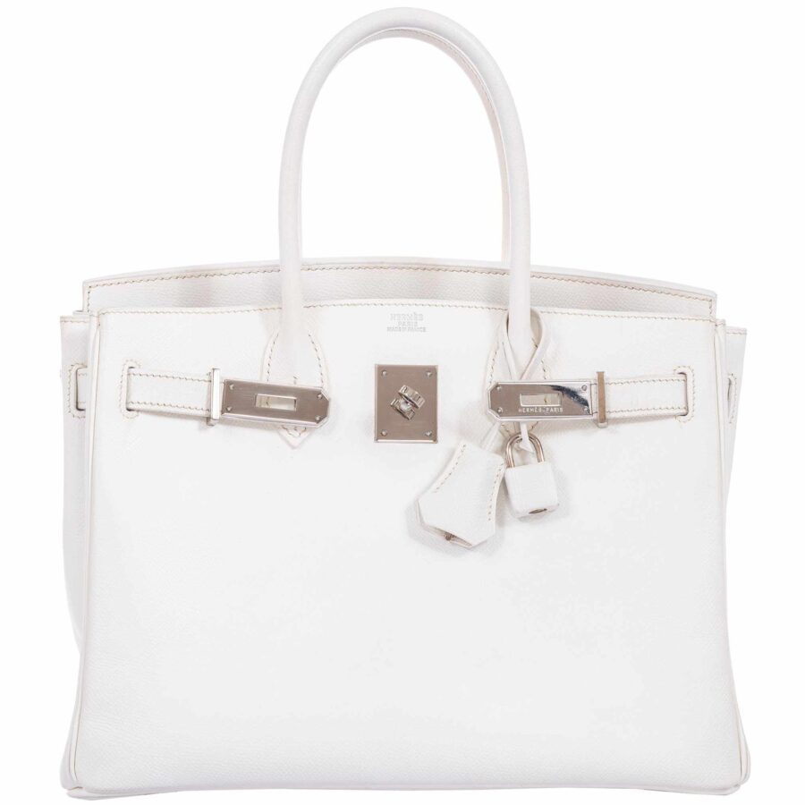 HermesBirkin 30 White Epsom Palladium Hardware | Studio Nafay