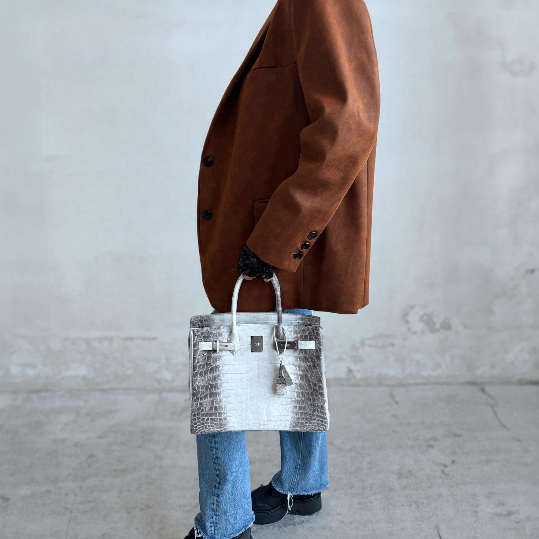HermesBirkin 30 White Hima Nilo Crocodile Palladium Hardware