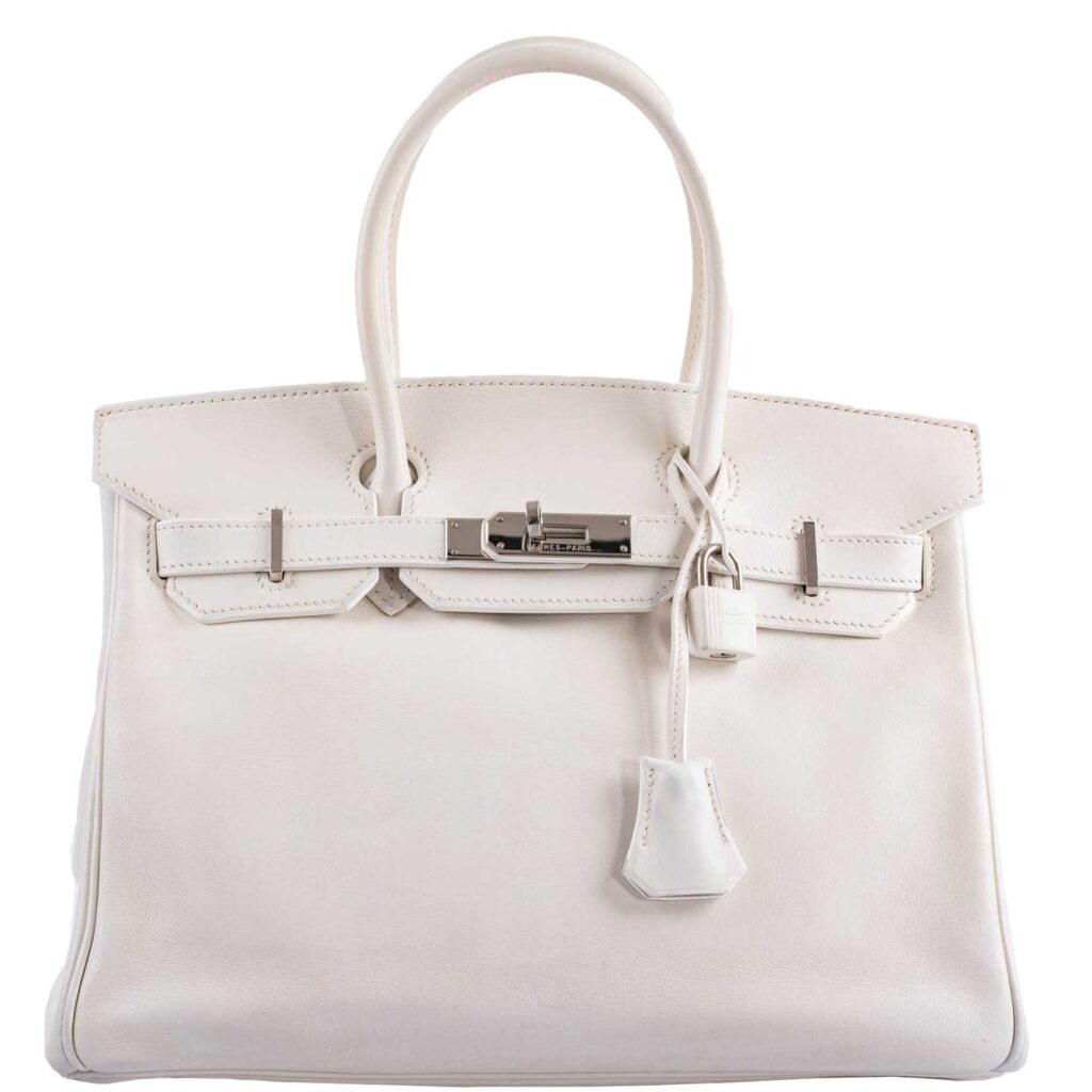 Hermes Birkin 30 White Swift with Palladium Hardware -, K Square - Product Image 2