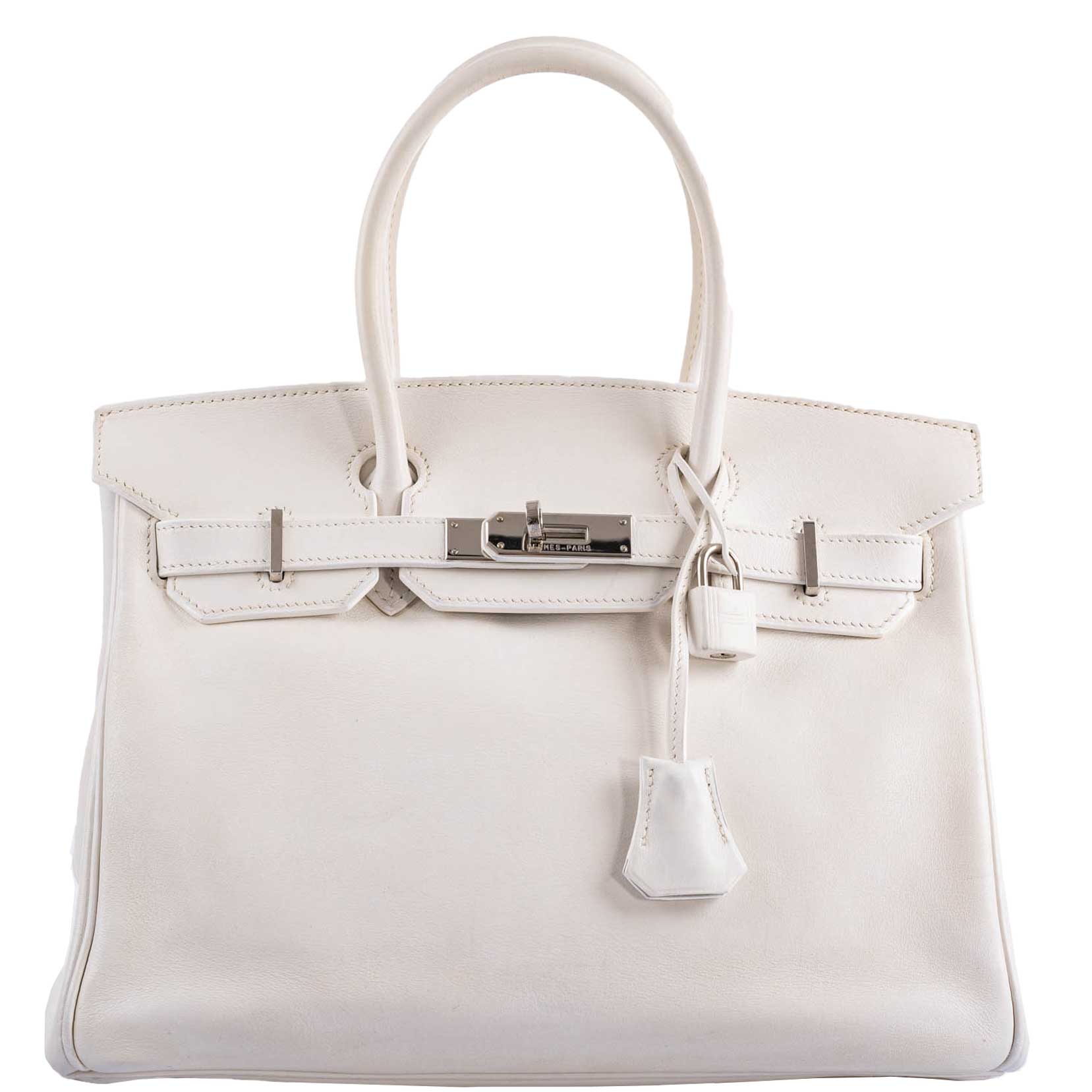 Hermes Birkin 30 White Swift with Palladium Hardware -, K Square