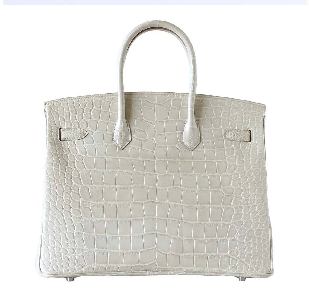 HermesBirkin 35 Alligator Beton Bag PHW