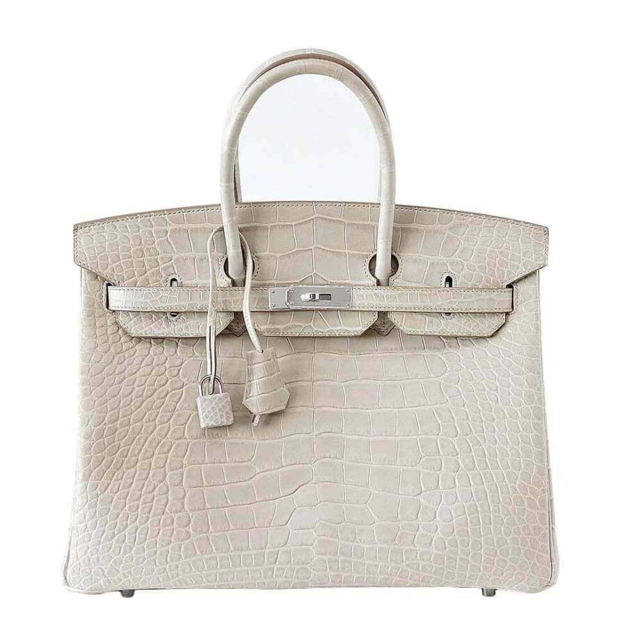 HermesBirkin 35 Alligator Beton Bag PHW | Studio Nafay
