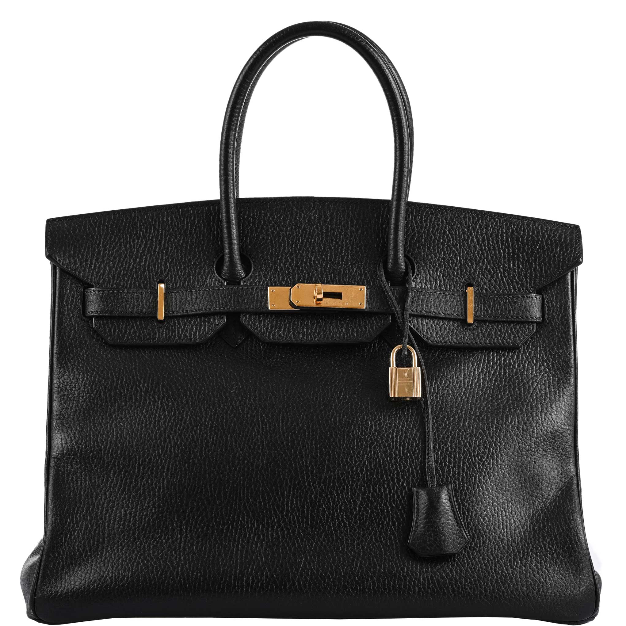 Hermes Birkin 35 Black Ardenne Gold Hardware – C Square