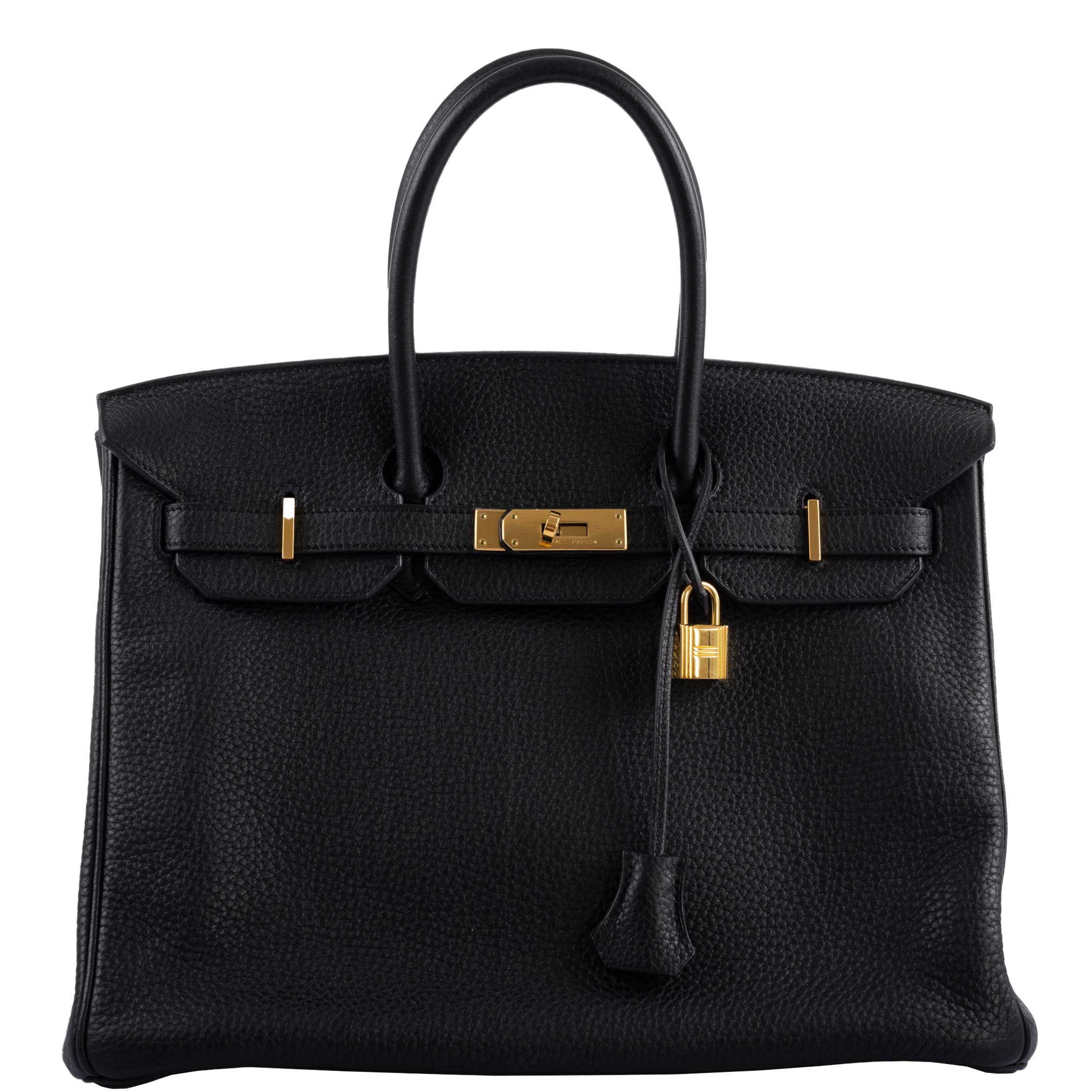 Hermes Birkin 35 Black Clemence Leather Gold Hardware – Square N