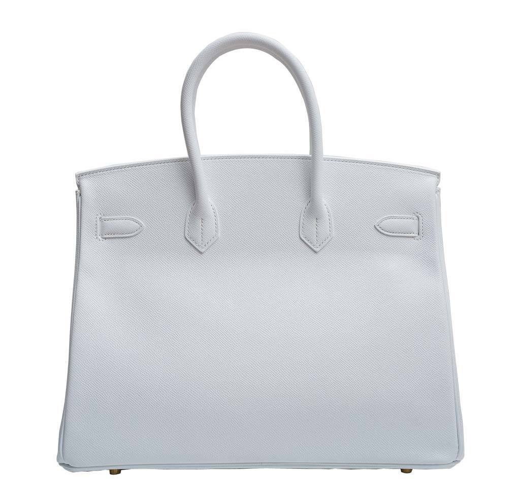 HermesBirkin 35 Blanc Epsom Bag GHW