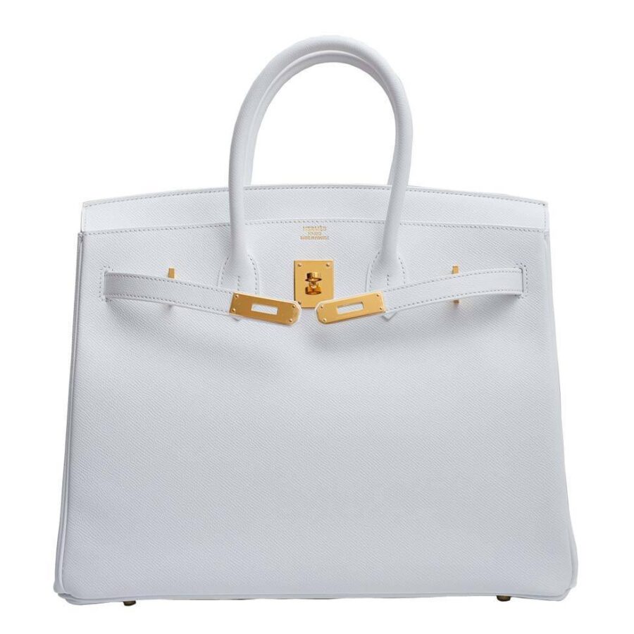 HermesBirkin 35 Blanc Epsom Bag GHW | Studio Nafay