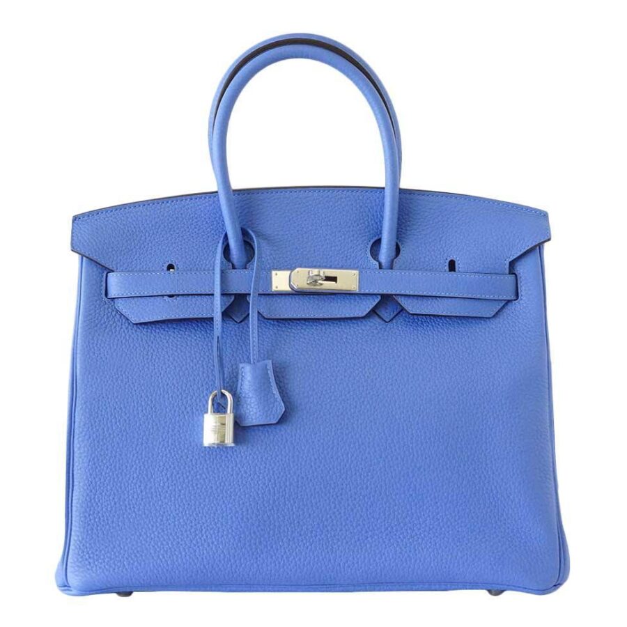 HermesBirkin 35 Bleu Paradis Clemence Bag | Studio Nafay