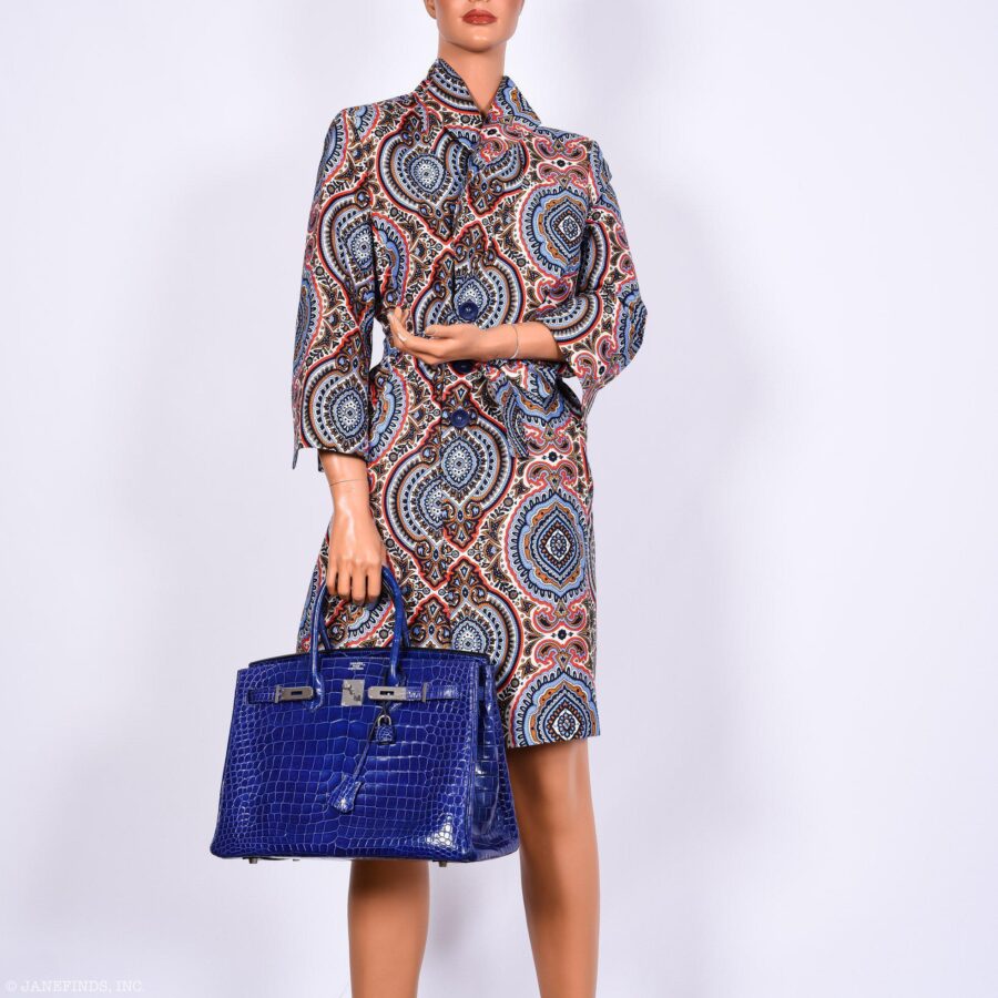 Hermes Birkin 35 Blue Electric Porosus Crocodile Palladium Hardware -, P Square | Studio Nafay
