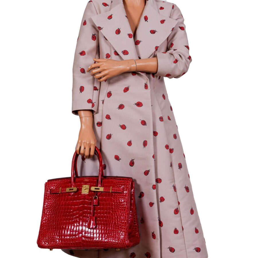 Hermes Birkin 35 Braise Porosus Crocodile with Gold Hardware -, Square O | Studio Nafay