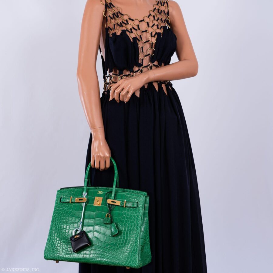 Hermes Birkin 35 Cactus Matte Alligator Gold Hardware -, R | Studio Nafay