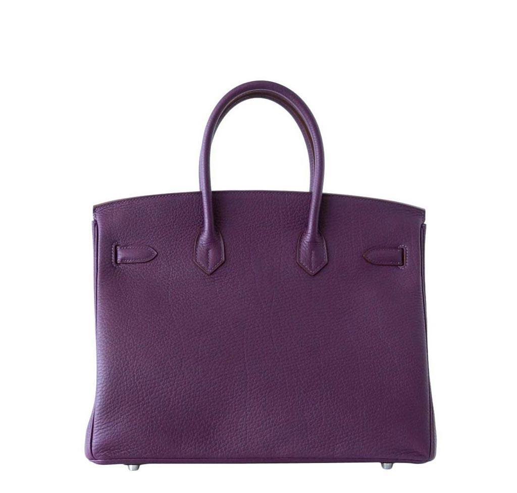 HermesBirkin 35 Cassis Purple Fjord Bag