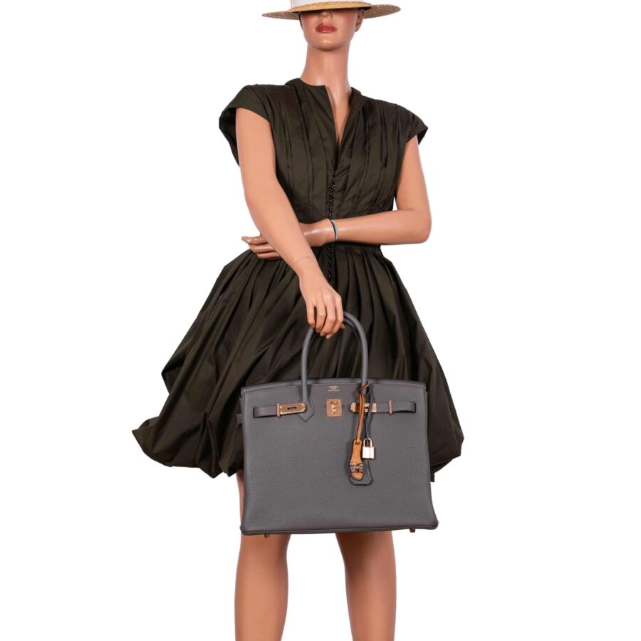 Hermes Birkin 35 Etain Togo with Rose Gold Hardware -, Z | Studio Nafay