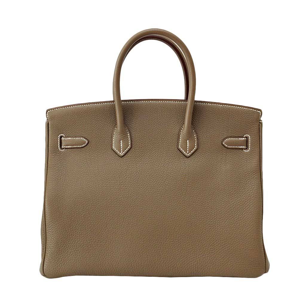 HermesEtoupe Togo Birkin 35 Bag GHW