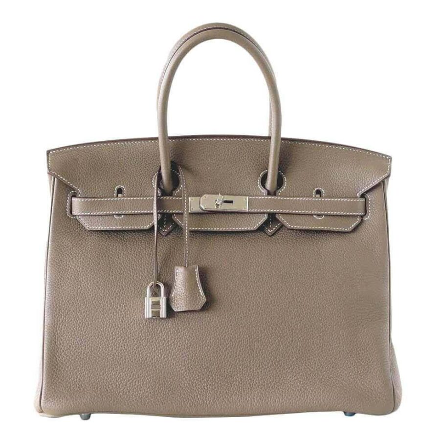 HermesBirkin 35 Etoupe Clemence Bag PHW | Studio Nafay