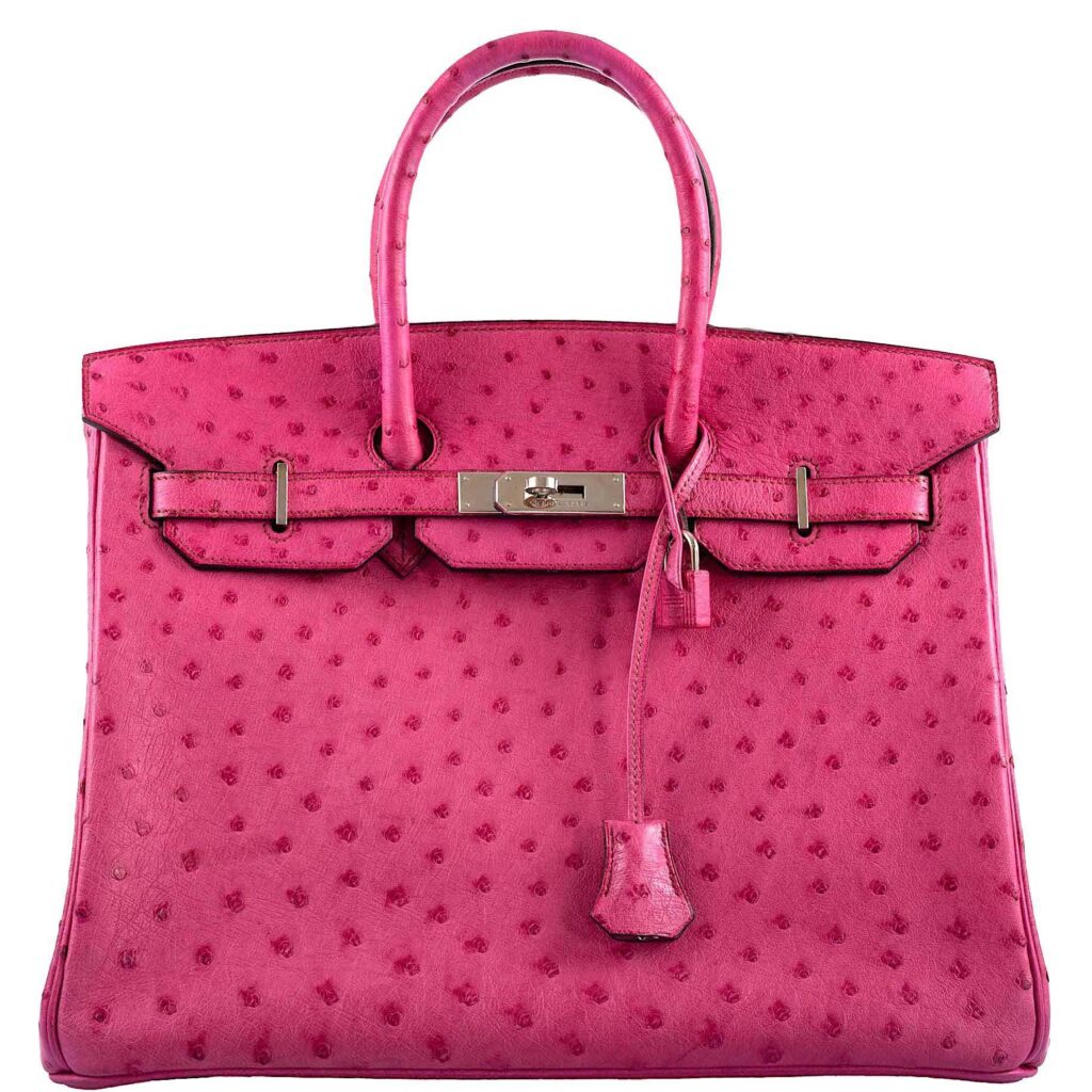 Hermes Birkin 35 Fuchsia Ostrich with Palladium Hardware -, H Square - Product Image 2