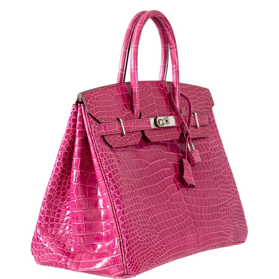 Hermes Birkin 35 Fuchsia Porosus Crocodile with Palladium Hardware -, O Square | Studio Nafay