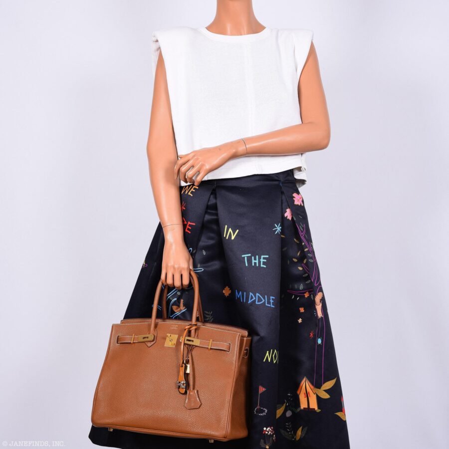 Hermes Birkin 35 Gold Togo Gold Hardware - Square O | Studio Nafay