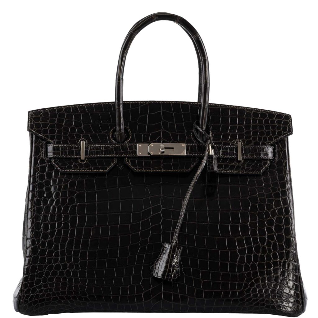 Hermes Birkin 35 Graphite Porosus Crocodile with Palladium Hardware -, R Square - Product Image 2