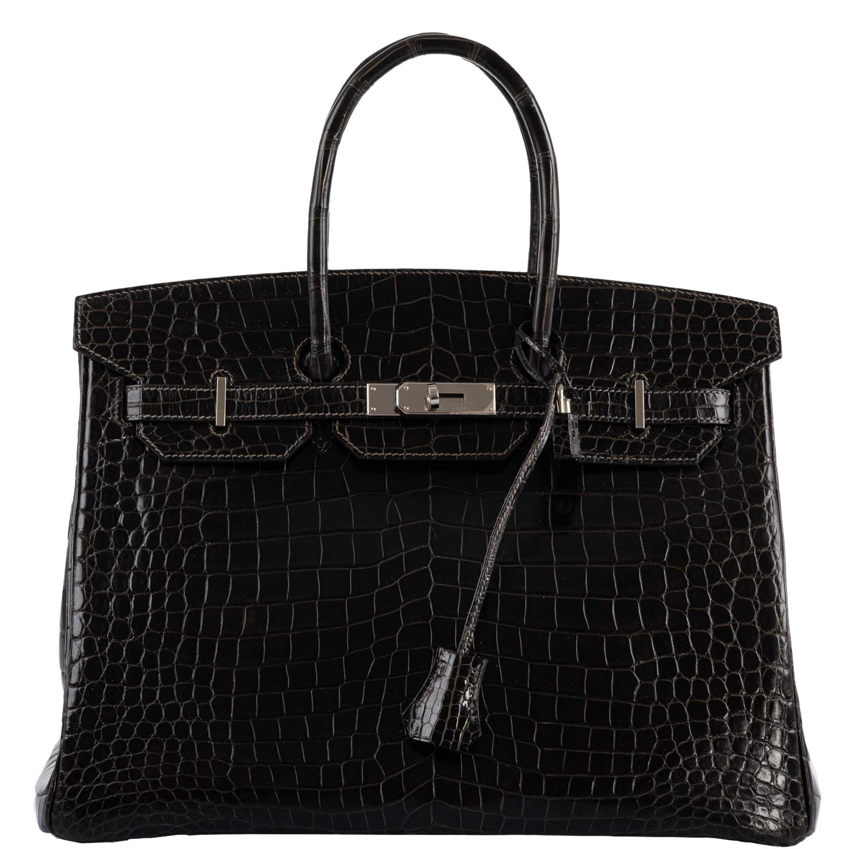 Hermes Birkin 35 Graphite Porosus Crocodile with Palladium Hardware -, R Square