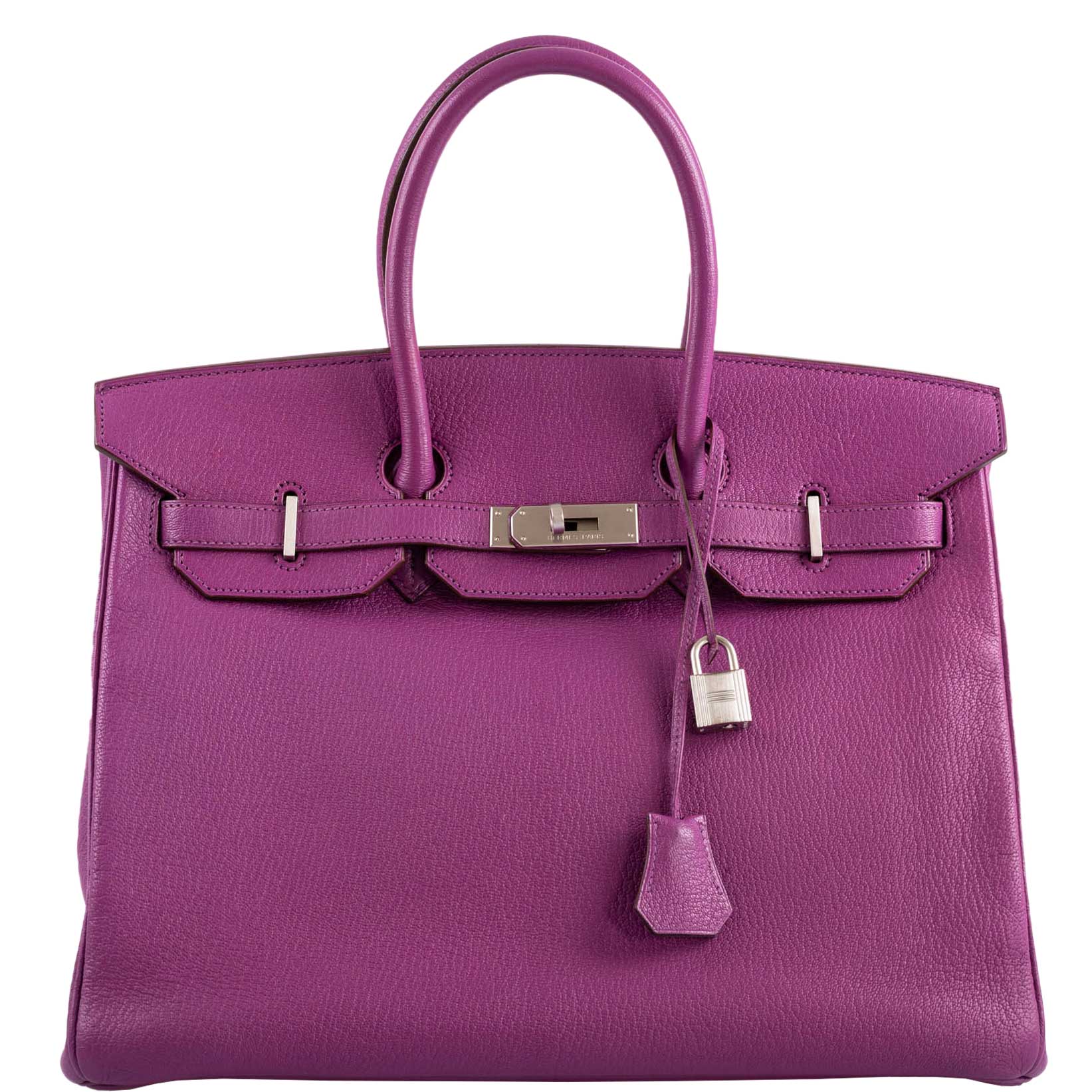 Hermes Birkin 35 HSS Cyclamen & Iris Chèvre Goatskin Brushed Palladium Hardware – M, Square