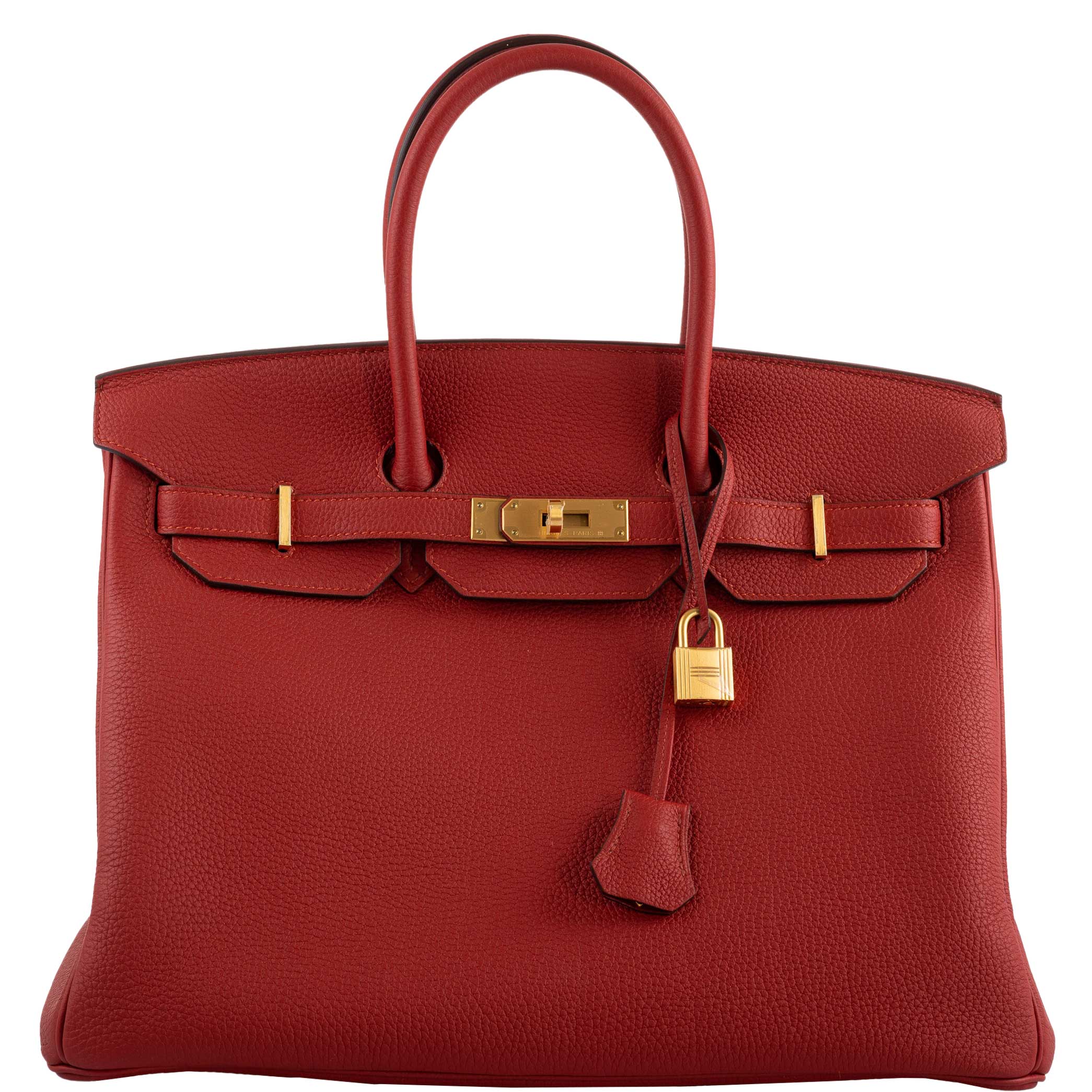 Hermes Birkin 35 HSS Rouge Vif Togo Brushed Gold Hardware -, Y