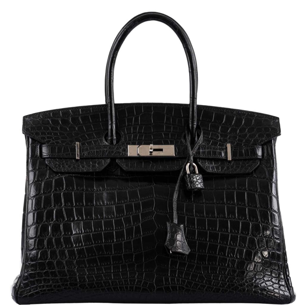 Hermes Birkin 35 Matte Black Nilo Crocodile with Palladium Hardware -, O Square - Product Image 2