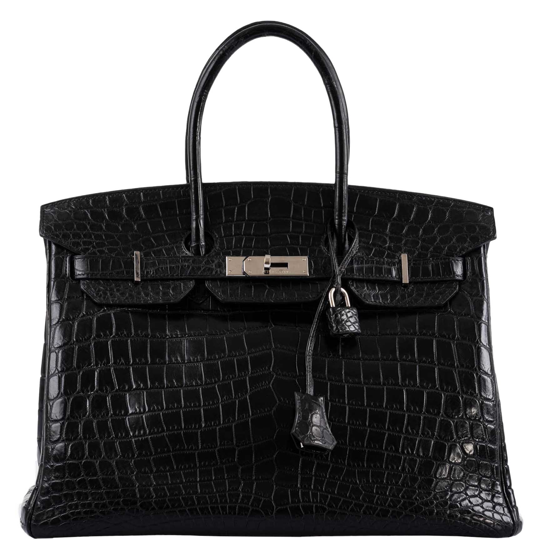 Hermes Birkin 35 Matte Black Nilo Crocodile with Palladium Hardware -, O Square